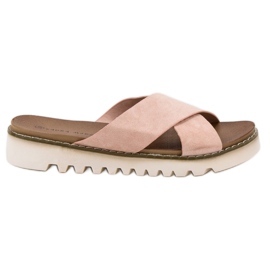 Laura Mode Chaussons en daim beiges