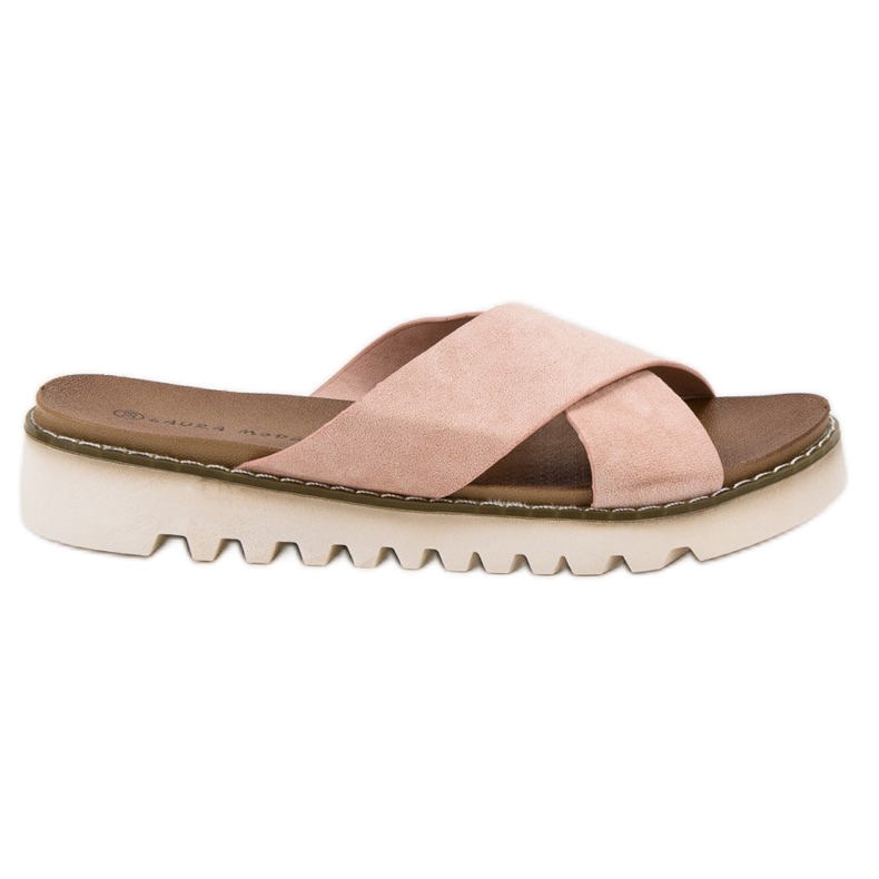 Laura Mode Chaussons en daim beiges