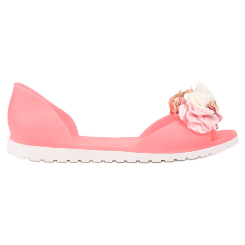Ideal Shoes Méliski avec des fleurs rose