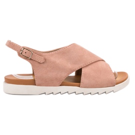 Primavera Sandales fermées en daim rose
