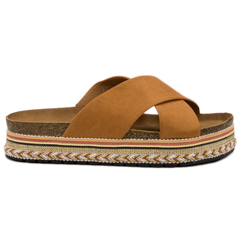 SHELOVET Chaussons Boho camel brun