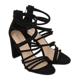 Sandales à talons noires AT-0662-L Noir