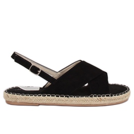 Sandales espadrilles noires YJ-2M12 Noir
