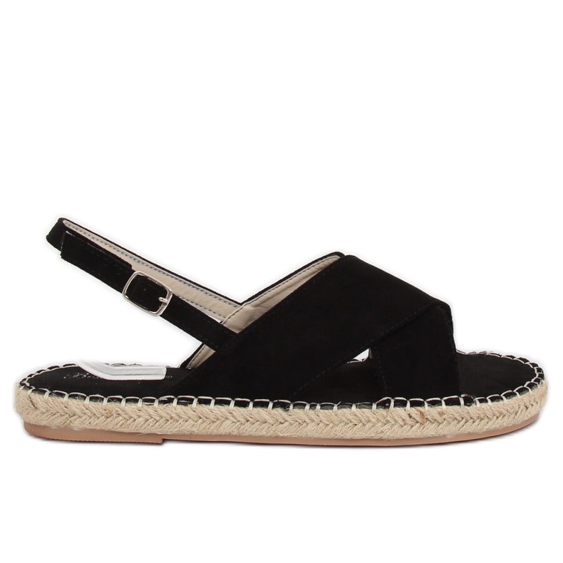 Sandales espadrilles noires YJ-2M12 Noir le noir