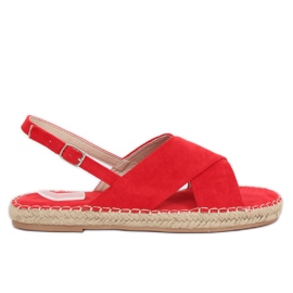 Sandales espadrilles rouges YJ-2M12 Rouge
