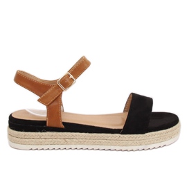 Sandales espadrilles noires Y-8224 Noir