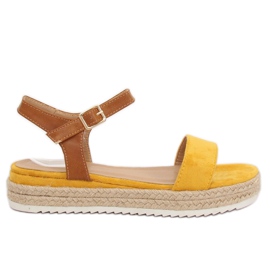 Sandales espadrilles jaunes Y-8224 Jaune brun Sandales espadrilles jaunes Y-8224 Jaune brun
