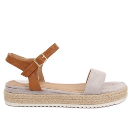 Sandales espadrilles grises Y-8224 Gris brun