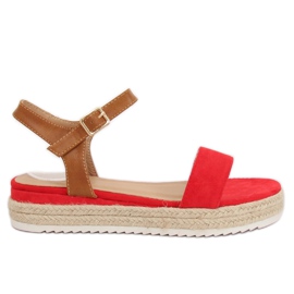 Sandales espadrilles rouges Y-8224 Rouge brun