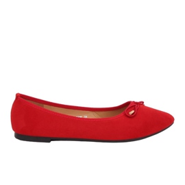 Ballerines aux orteils en amande rouge 8F58 Rouge