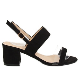 Sandales à talons noires 660-1 / SA-2 Noir le noir
