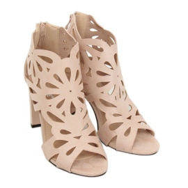 Boots ajourées beiges AT-0657-L Nude