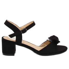 Noir FH-3M22 Sandales noires à talons hauts
