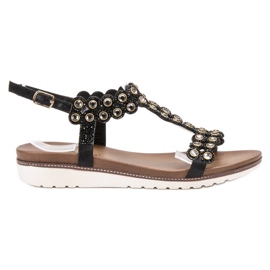 SHELOVET Sandales avec ornements le noir