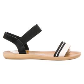 SHELOVET Sandales plates avec bande élastique le noir