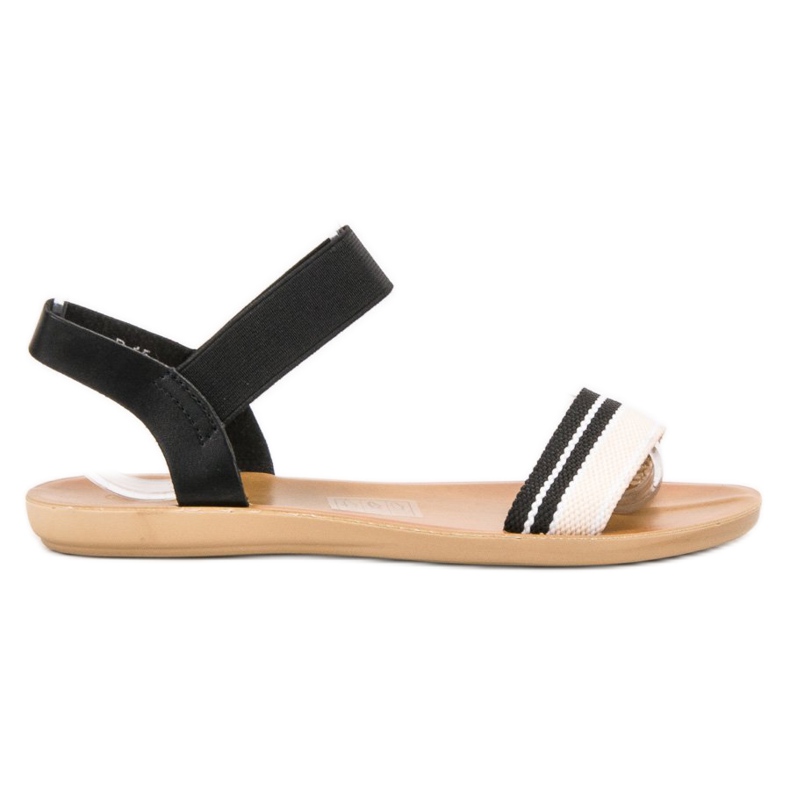 SHELOVET Sandales plates avec bande élastique le noir