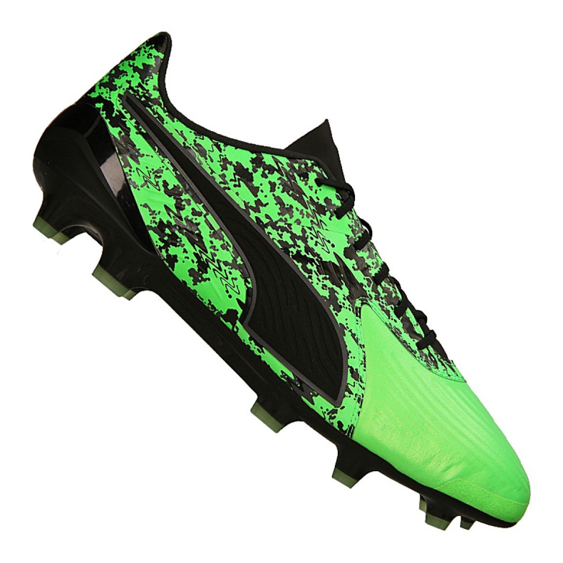 Chaussures de foot Puma One 19.1 Lth Cc FG / AG M 105482-03 multicolore vert