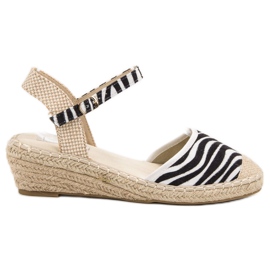 Best Shoes Espadrilles Compensées blanc brun noir multicolore