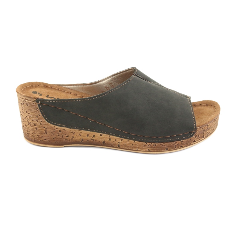 Chaussons femme compensés Inblu NG002 noir marron multicolore