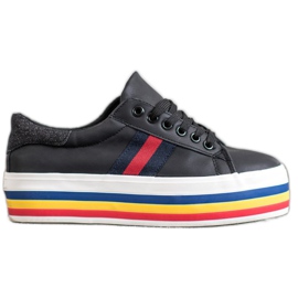 SHELOVET Chaussures de sport sur la plate-forme noir multicolore
