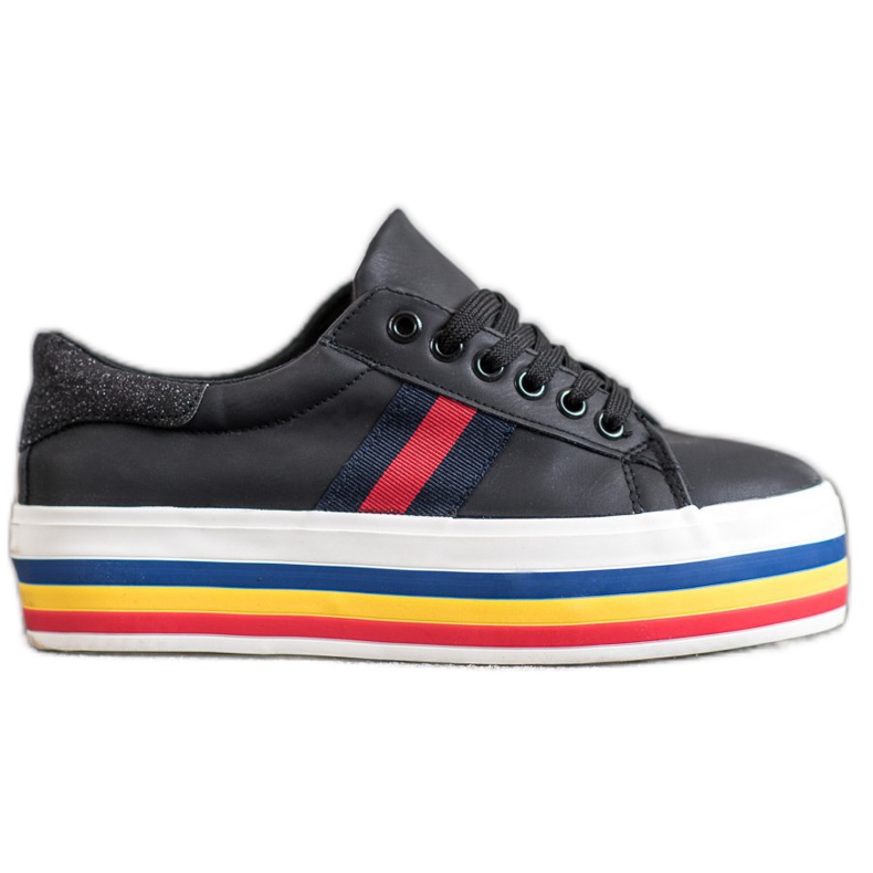 SHELOVET Chaussures de sport sur la plate-forme le noir multicolore