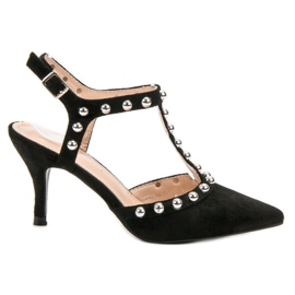 Bestelle Talons hauts avec un talon exposé noir