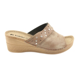 Chaussures compensées femme Inblu OS007 brun