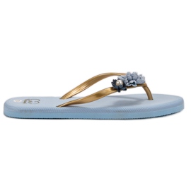Ax Boxing Tongs Avec Fleurs bleu