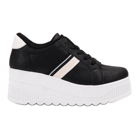 SHELOVET Chaussures à lacets sur la plate-forme noir