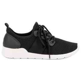 SHELOVET Chaussures de sport à enfiler le noir