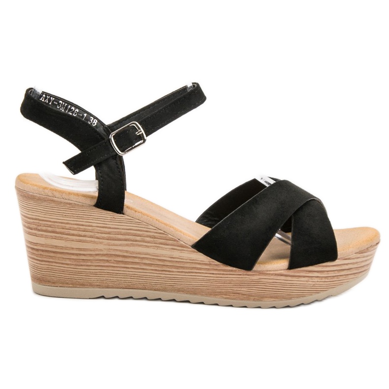 Best Shoes Sandales en daim clair le noir