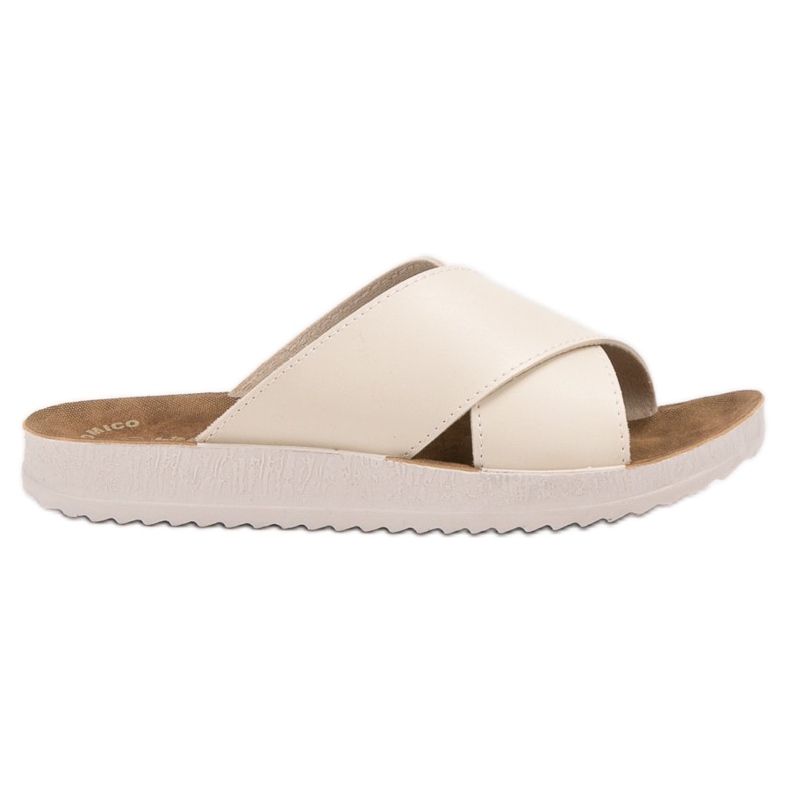 SHELOVET Pantoufles en cuir écologique brun SHELOVET Pantoufles en cuir écologique brun