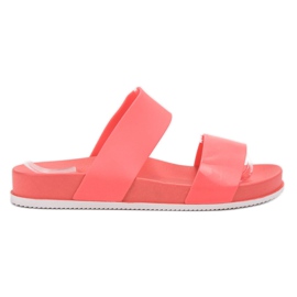 Laura Mode Pantoufles En Caoutchouc Corail rouge