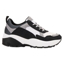 SHELOVET Baskets à la mode blanche le noir gris