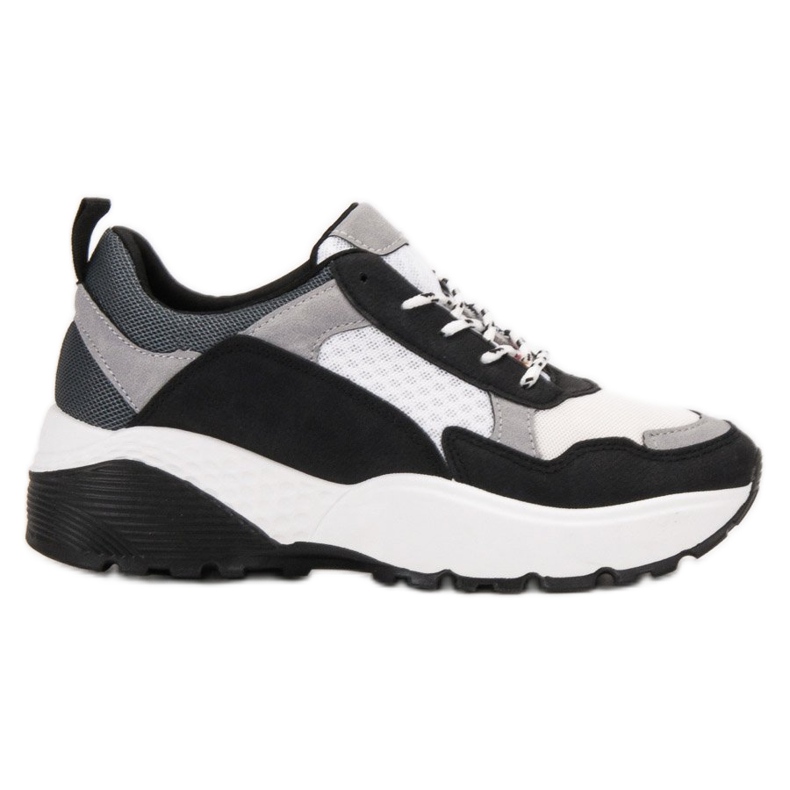 SHELOVET Baskets à la mode blanche le noir gris