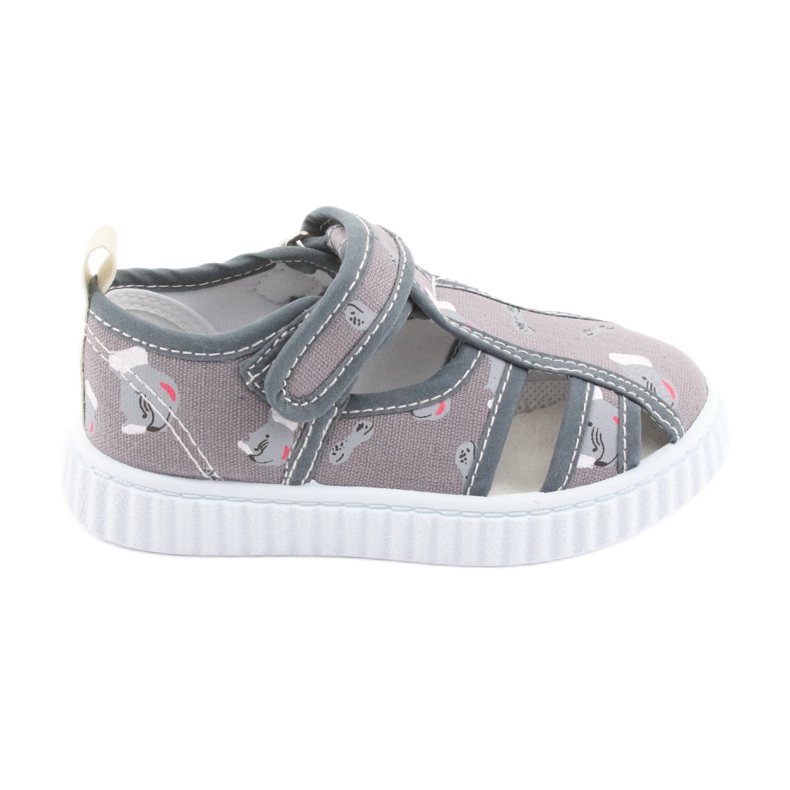 Chaussures enfant American Club grises avec Velcro TEN 27/19 blanche