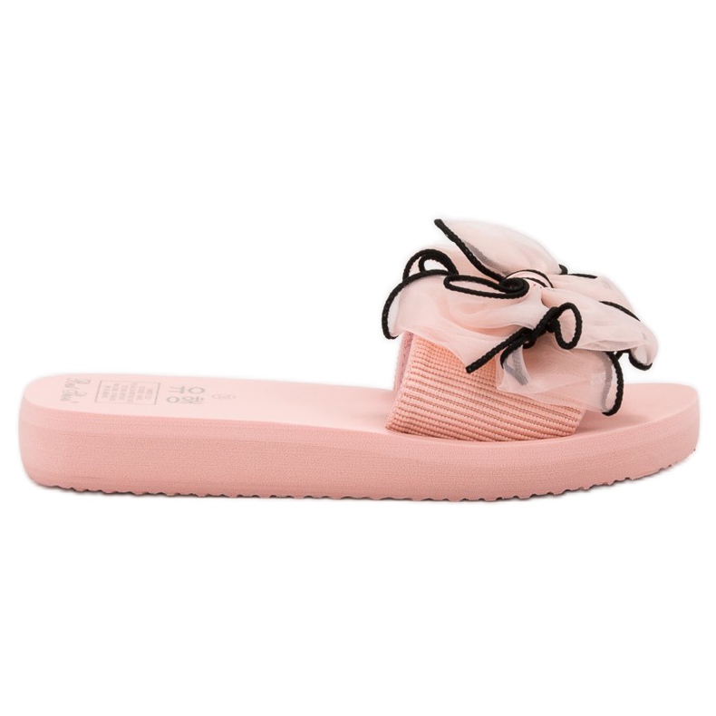 Best Shoes Pantoufles En Mousse Avec Un Noeud rose