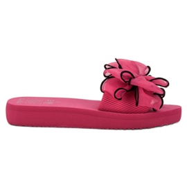 Best Shoes Pantoufles En Mousse Avec Un Noeud rose