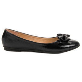 Comer Ballerines Laquées Avec Noeud le noir