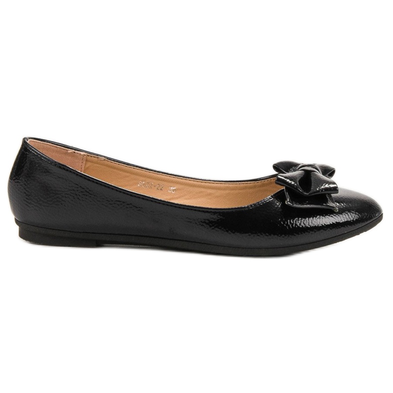 Comer Ballerines Laquées Avec Noeud le noir