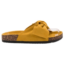 Diamantique Pantoufles Avec Noeud jaune