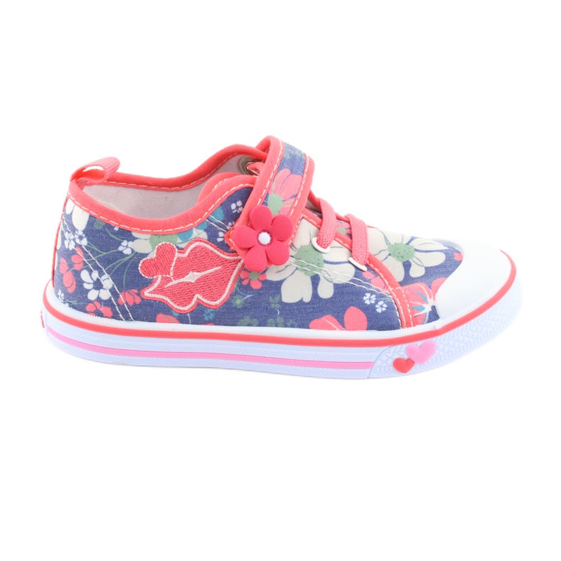 Baskets Usta American Club empiècement en cuir rouge bleu multicolore