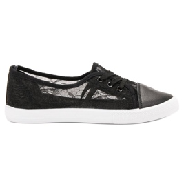 Mckeylor Baskets basses en dentelle noir