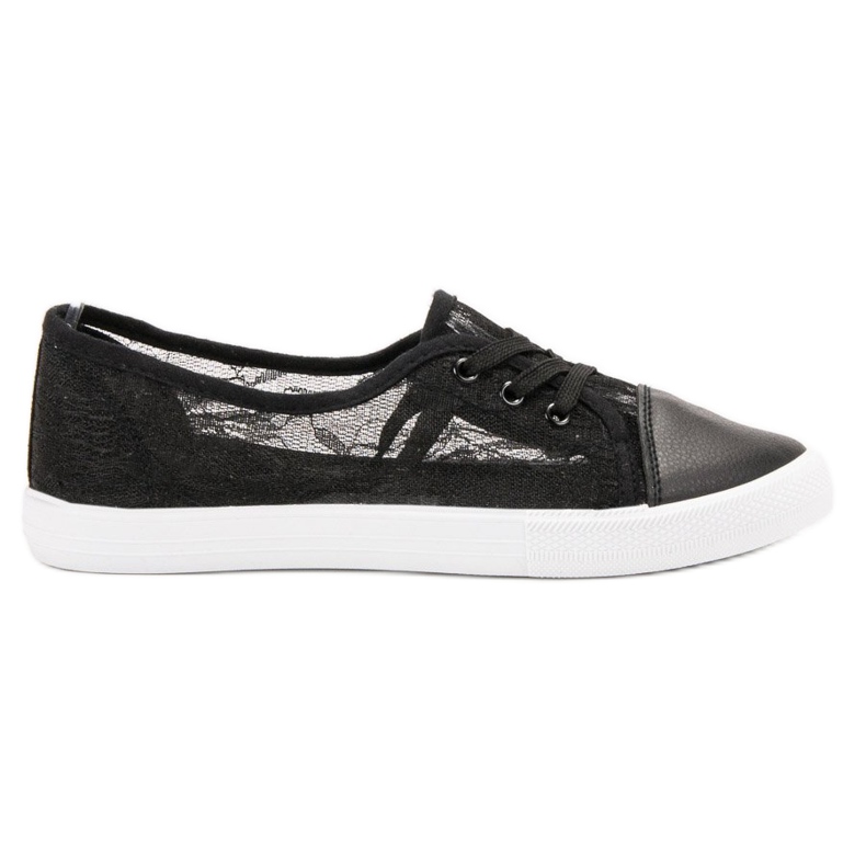 Mckeylor Baskets basses en dentelle le noir