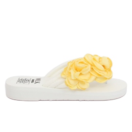 Tongs blanches TS-33 Blanc jaune Tongs blanches TS-33 Blanc jaune