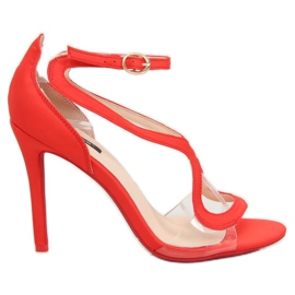 Sandales rouges sur talon haut 1442 Rouge Sandales rouges sur talon haut 1442 Rouge