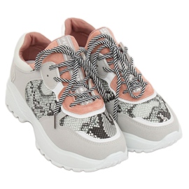 Chaussures de sport grises BL170P Snake Skin rose