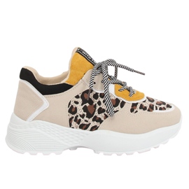 BL170P Chaussures de sport beiges imprimé léopard brun jaune