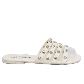 Chaussons femme blancs DD83P Blanc