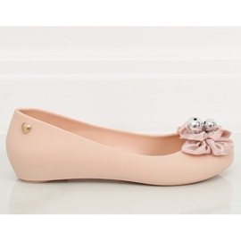 Ballerines Meliski avec noeud rose CK-86P Beige II-GAT